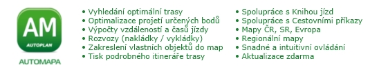 Vyhledání optimální trasy, rozvozy, optimalizace projetí trasy, zakreslení vlastních objektů, aktualizace zdarma